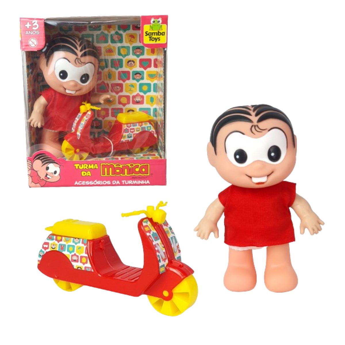 Boneca Turma Da Mônica Mini Scooter - Samba Toys Boneca Turma Da Mônica Mini Scooter - Samba Toys